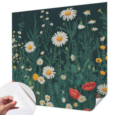 Självhäftande fotovägg med motiv av vildblommor
