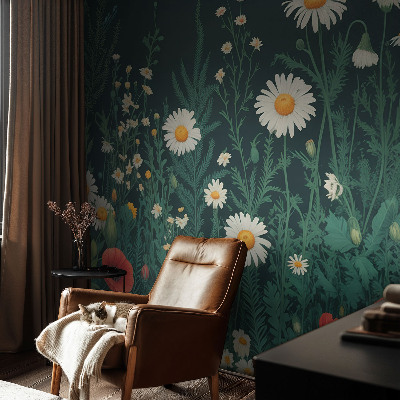 Självhäftande fotovägg med motiv av vildblommor