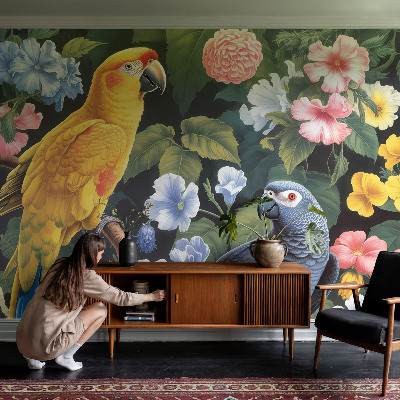 Självhäftande fototapet Exotiska fåglar