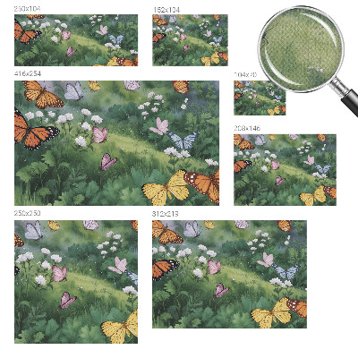 Peel and stick fototapet med motiv av fjärilar på en äng