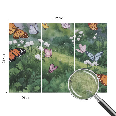 Peel and stick fototapet Fjärilar på ängen