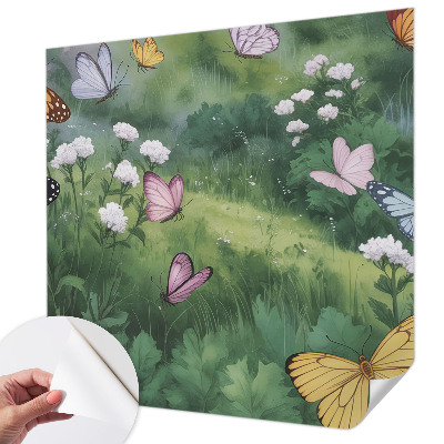 Peel and stick fototapet Fjärilar på ängen