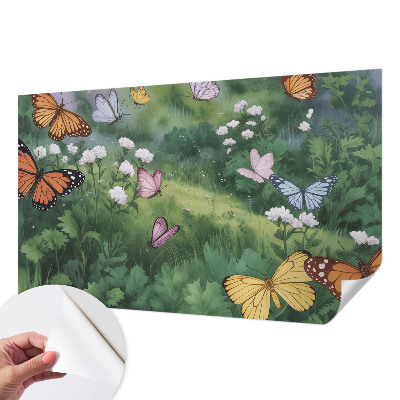 Peel and stick fototapet Fjärilar på ängen