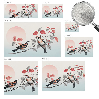 Självhäftande fotovägg Sittande fåglar