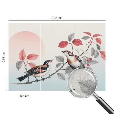 Självhäftande fotovägg Sittande fåglar