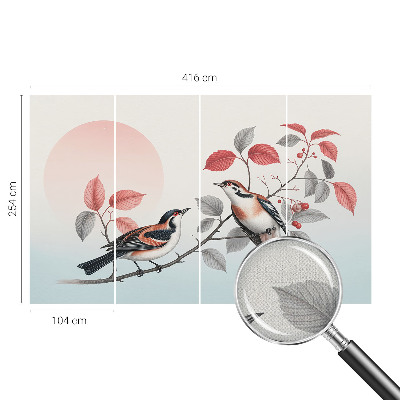 Självhäftande fotovägg Sittande fåglar