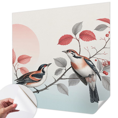 Självhäftande fotovägg Sittande fåglar