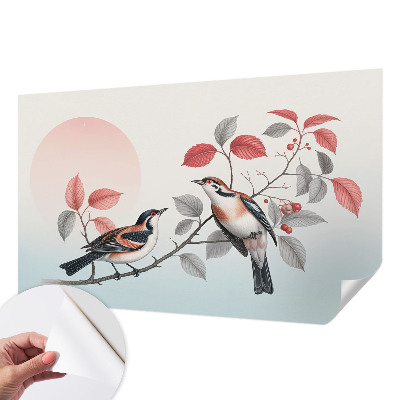 Självhäftande fotovägg Sittande fåglar