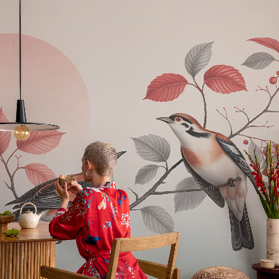 Självhäftande fotovägg Sittande fåglar
