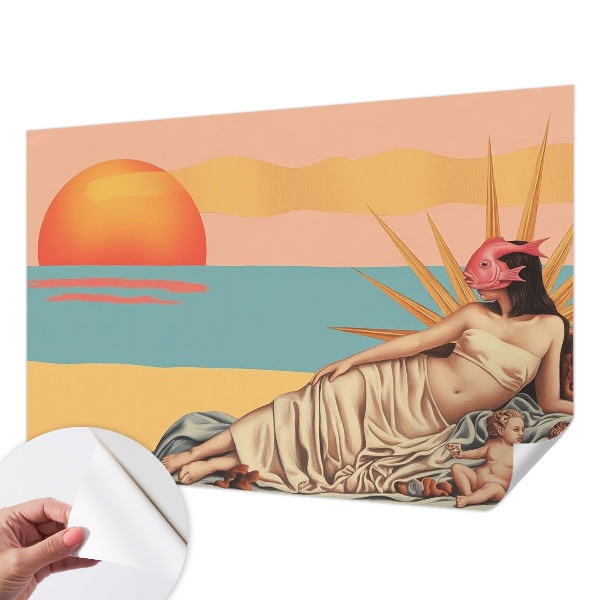 3D fototapet med motiv från surrealismens västerland