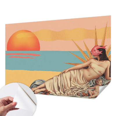 3D fototapet med motiv från surrealismens västerland