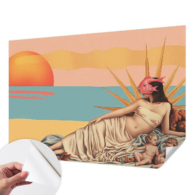 3D fototapet med motiv från surrealismens västerland