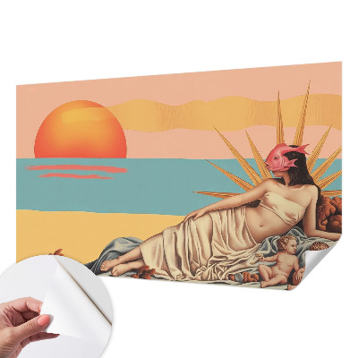 3D fototapet med motiv från surrealismens västerland