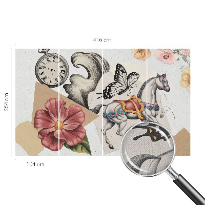 Fototapet barnrum Vintageblommor