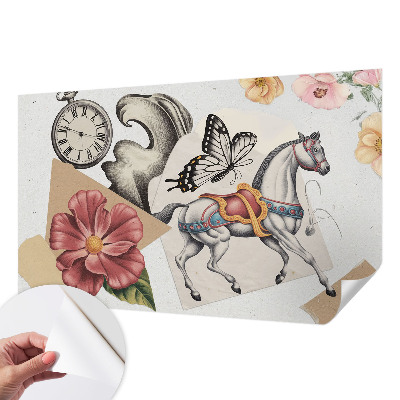 Fototapet barnrum Vintageblommor