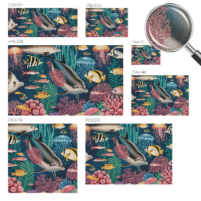 Självhäftande fototapet Undervattensfauna