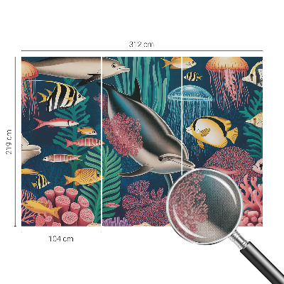 Självhäftande fototapet Undervattensfauna