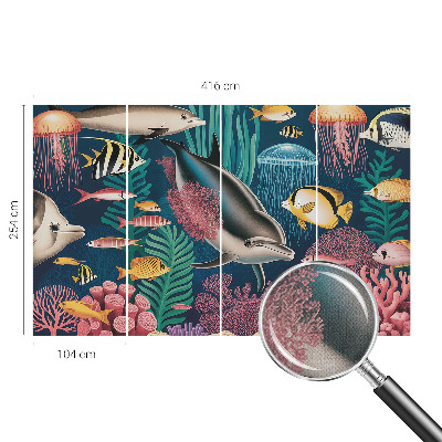 Självhäftande fototapet Undervattensfauna