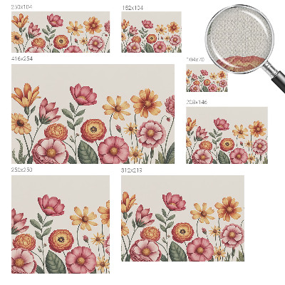 Fototapet för barn med ett blommönster lämpligt för barnrum