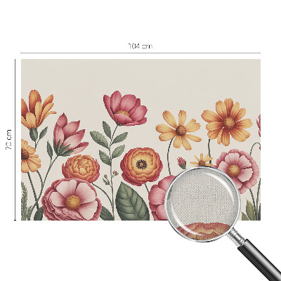 Fototapet för barn med ett blommönster lämpligt för barnrum