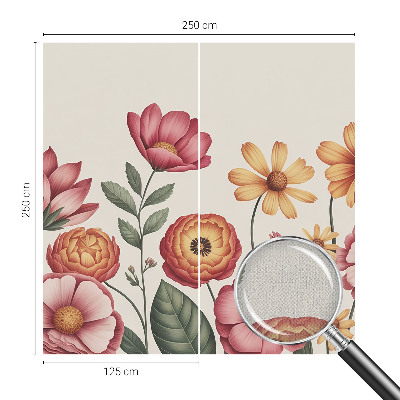 Fototapet för barn med ett blommönster lämpligt för barnrum