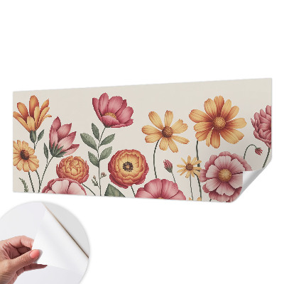 Fototapet för barn med ett blommönster lämpligt för barnrum