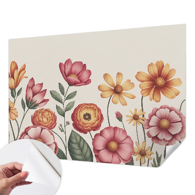 Fototapet för barn med ett blommönster lämpligt för barnrum