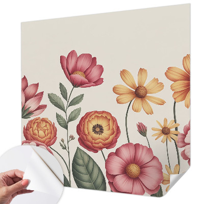 Fototapet för barn med ett blommönster lämpligt för barnrum