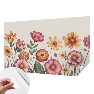 Fototapet för barn med ett blommönster lämpligt för barnrum