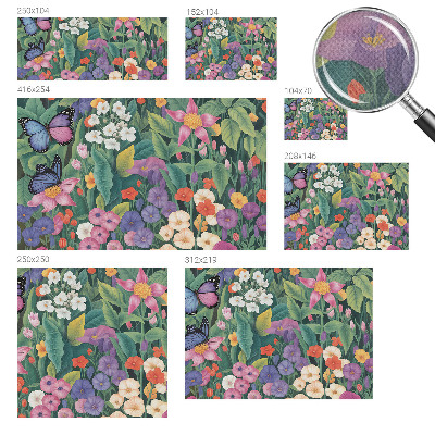 Fototapet barn med en blomexplosion i färgstarkt mönster