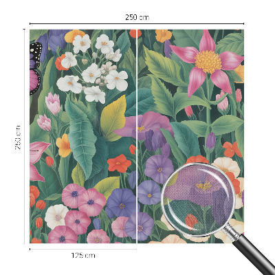 Fototapet barn med en blomexplosion i färgstarkt mönster