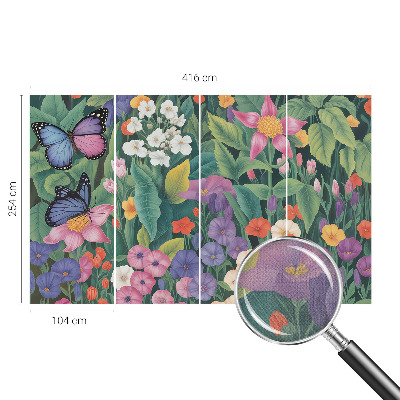 Fototapet barn med en blomexplosion i färgstarkt mönster