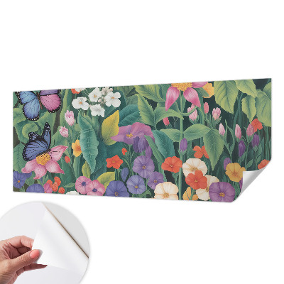 Fototapet barn med en blomexplosion i färgstarkt mönster