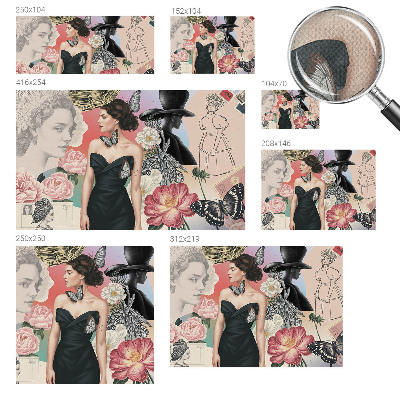 Självhäftande fotovägg Blommor och porträtt