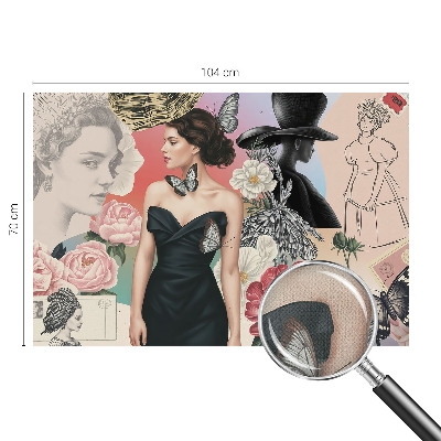 Självhäftande fotovägg Blommor och porträtt