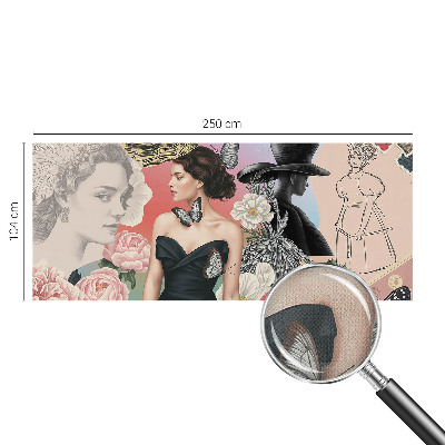 Självhäftande fotovägg Blommor och porträtt