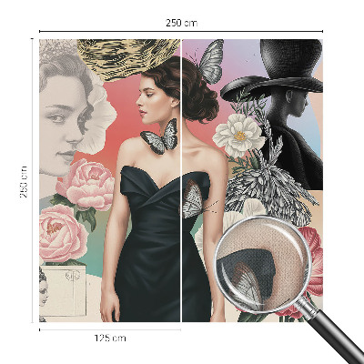 Självhäftande fotovägg Blommor och porträtt