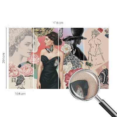 Självhäftande fotovägg Blommor och porträtt