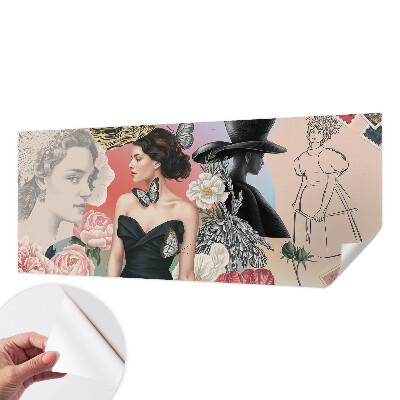 Självhäftande fotovägg Blommor och porträtt