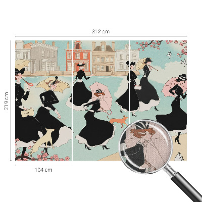 Självhäftande fototapet Kvinnor som går