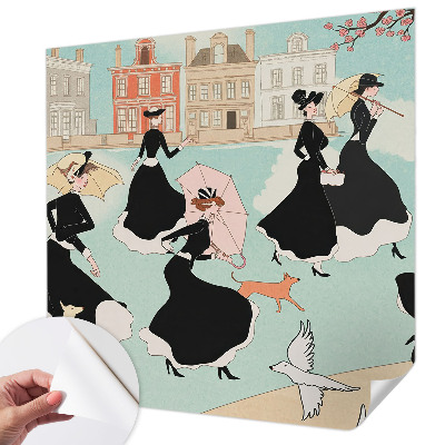 Självhäftande fototapet Kvinnor som går