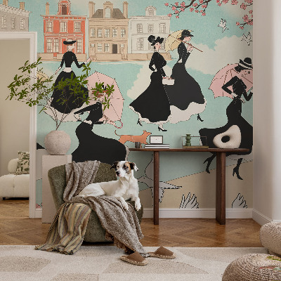 Självhäftande fototapet Kvinnor som går