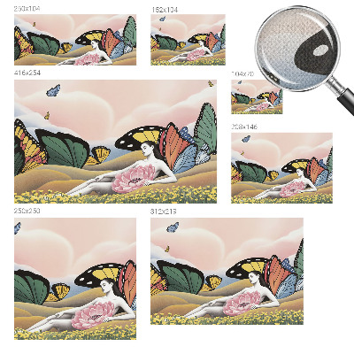 Fototapet barnrum Fjärilsäng