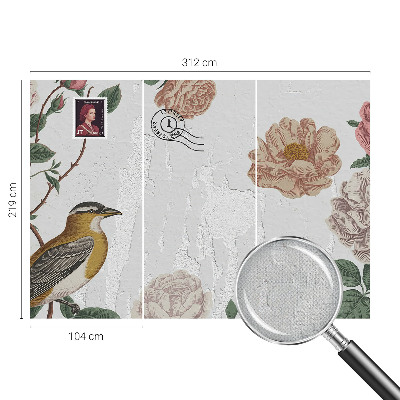 Självhäftande fotovägg Vintageblommor