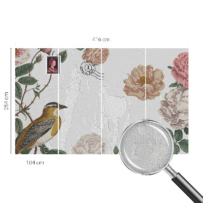 Självhäftande fotovägg Vintageblommor