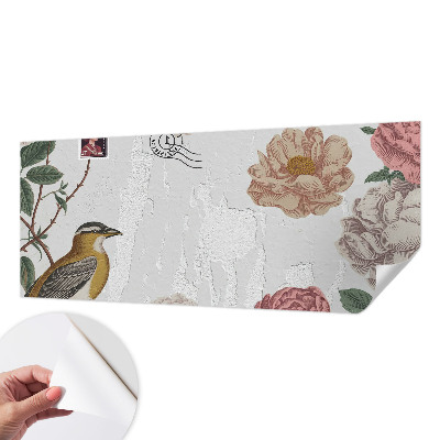 Självhäftande fotovägg med ett motiv av vintageblommor