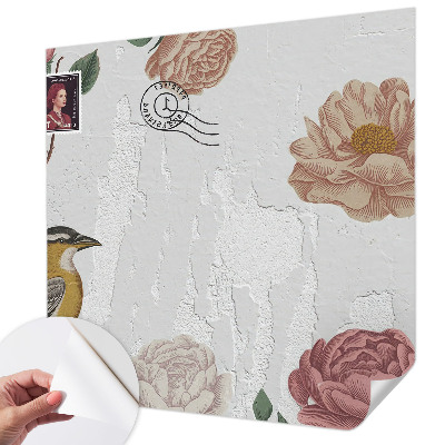 Självhäftande fotovägg Vintageblommor