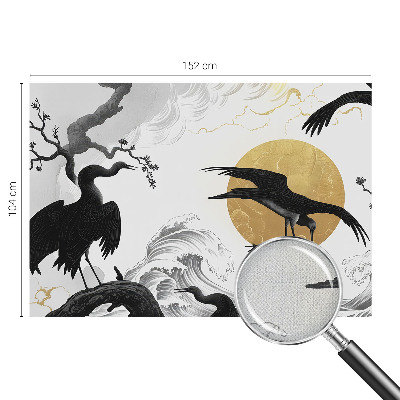 3D fototapet Svarta tranor