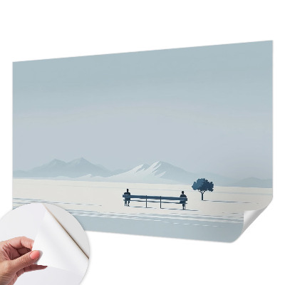 Peel and stick fototapet med ett minimalistiskt landskap