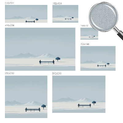Peel and stick fototapet med ett minimalistiskt landskap